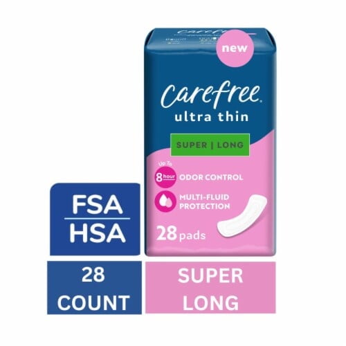 Carefree Ultra Thin Pads Super Absorbency Unscented 28 count Packaging May Vary
