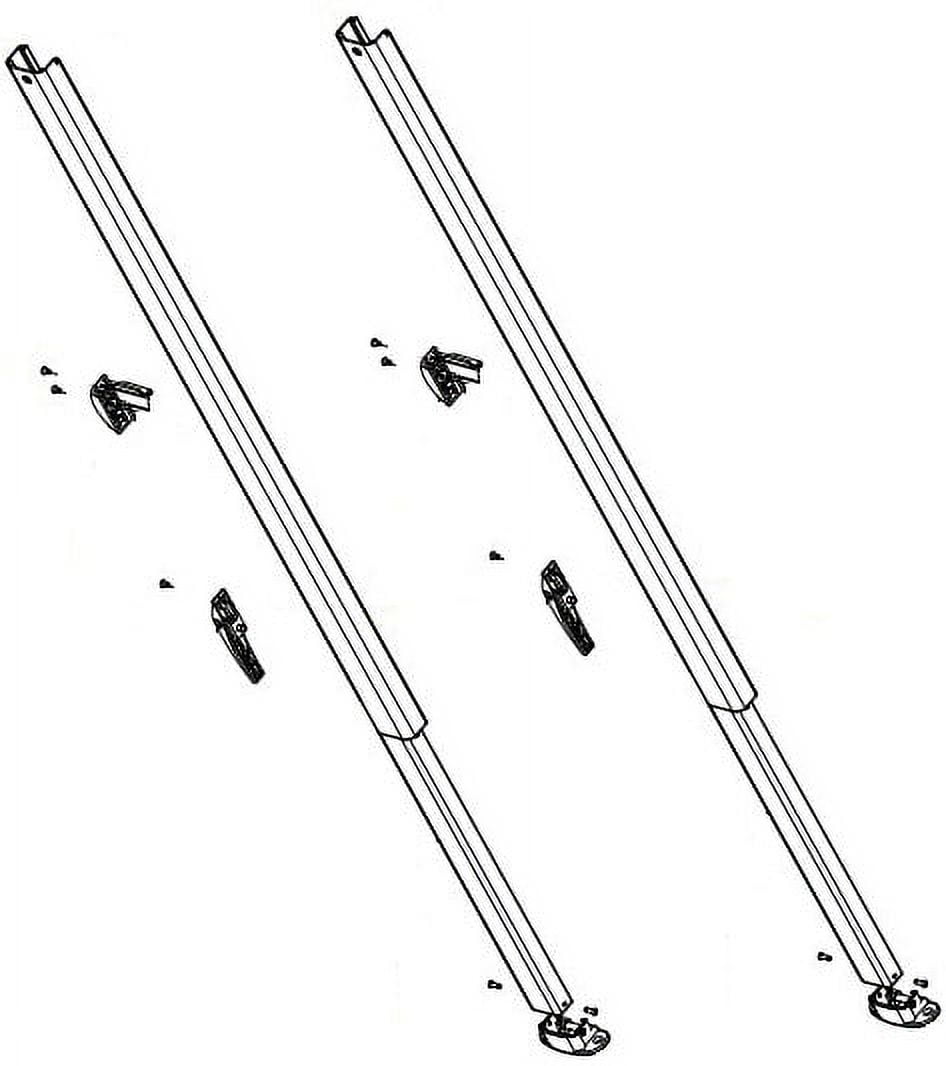 Black Aluminum Manual Adjustable Pitch Patio Awning Arm Set