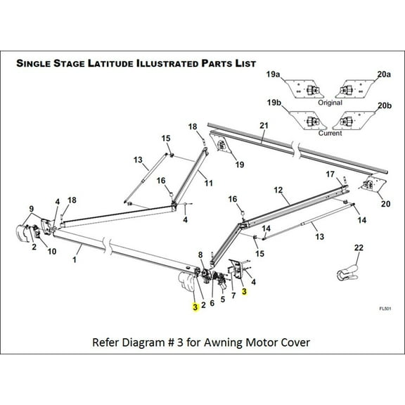 Carefree RV R001783-006 Latitude AWNING-REPAIR PARTS RV