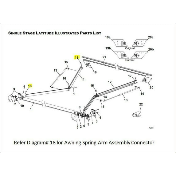 Carefree RV R001791 Awning Arm Mounting Hardware AWNING-REPAIR PARTS RV