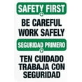 thumbnail image 1 of Be Careful Work Safely Bilingual Warning Sign, Slogan Metal Signs for Business Home Outdoor Indoor Road Yard Garage Street Wall Caution Custom Decor 8 x 12 Inch, 1 of 4