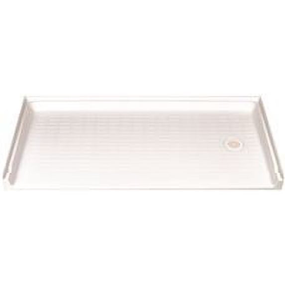 Caregiver Fiberglass Rectangular Barrier-Free Shower Floor, Right Hand Drain Location, White, 30 X 60 In.