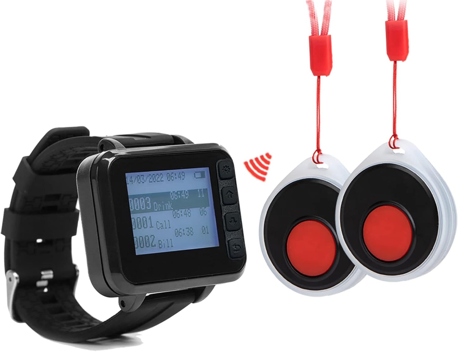 Caregiver Pager Call Button Portable Personal Personal Wearable Alert