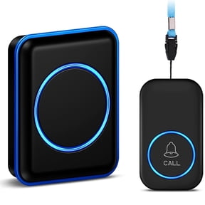 Caregiver Pager, Wireless Call Button (Signal Range Over 1,000 Feet), SOS Emergency Call System for Home Care Patients, the Disabled, and the Elderly (Includes Fall Alert Function), IP55 Waterproof.