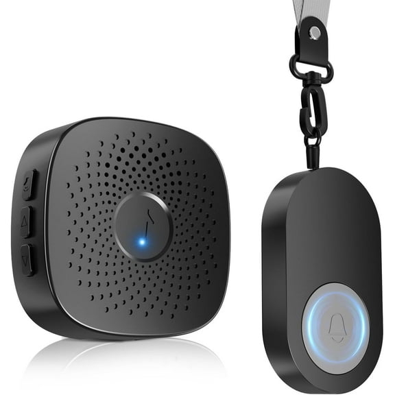 Caregiver Pager, Wireless Call Button for Seniors/Elderly at Home 650ft/150m, Smart Call System 1 SOS Call Button/1 Receiver