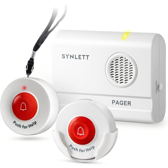 Caregiver Pager Wireless Call Buttons for Elderly Monitoring SOS Alert System Portable Alarm for Nurse Call Seniors Patients Emergency Home