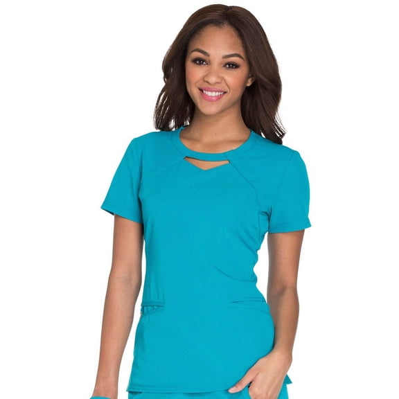 Careisma by Sofia Vergara Women's Audrey Round Neck Solid Scrub Top