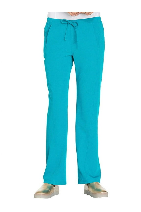 by Sofia Vergara Womens Emma Drawstring Scrub Pant Medium Petite Teal