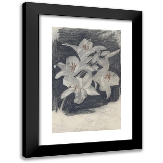 Carel Adolph Lion Cachet 11x14 Black Modern Framed Museum Art Print Titled - Witte Lelies (1874)
