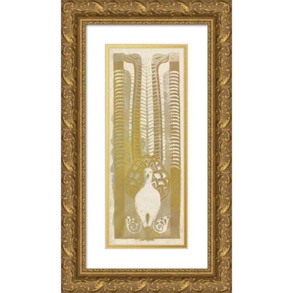 Carel Adolph Lion Cachet 11x24 Gold Ornate Framed and Double Matted Museum Art Print Titled - Decorative Design with a Liervogel (1874)