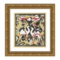 thumbnail image 1 of Carel Adolph Lion Cachet 12x13 Gold Ornate Wood Frame and Double Matted Museum Art Print Titled - Design for a Tile Tableau with Two Camels (1874), 1 of 4