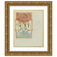 thumbnail image 1 of Carel Adolph Lion Cachet 12x14 Gold Ornate Wood Frame and Double Matted Museum Art Print Titled - Design with a Crowned W and on Either Side Jb (1874), 1 of 4