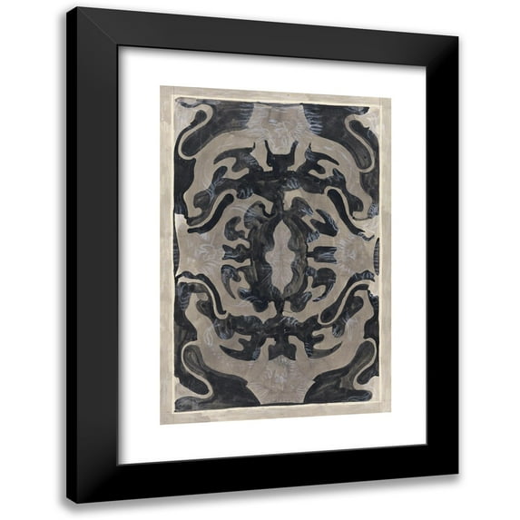 Carel Adolph Lion Cachet 13x18 Black Modern Framed Museum Art Print Titled - Decorative Design with Lions (1874)