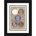 thumbnail image 1 of Carel Adolph Lion Cachet 13x18 Black Ornate Wood Framed Double Matted Museum Art Print Titled - Four Coats of Arms (1874), 1 of 5