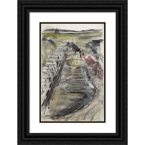 Carel Adolph Lion Cachet 13x18 Black Ornate Wood Framed Double Matted Museum Art Print Titled - Study (1890)
