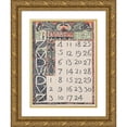 thumbnail image 1 of Carel Adolph Lion Cachet 14x18 Gold Ornate Wood Frame and Double Matted Museum Art Print Titled - Calendar Leaf November 1900 (1900), 1 of 4