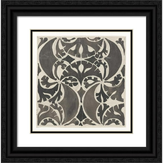 Carel Adolph Lion Cachet 20x20 Black Ornate Framed Double Matted Museum Art Print Titled: Randornament (1874)