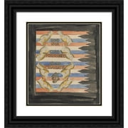 Carel Adolph Lion Cachet 20x22 Black Ornate Framed Double Matted Museum Art Print Titled: Design for Banner of the Bond for Reformed Youth Organization (1874)