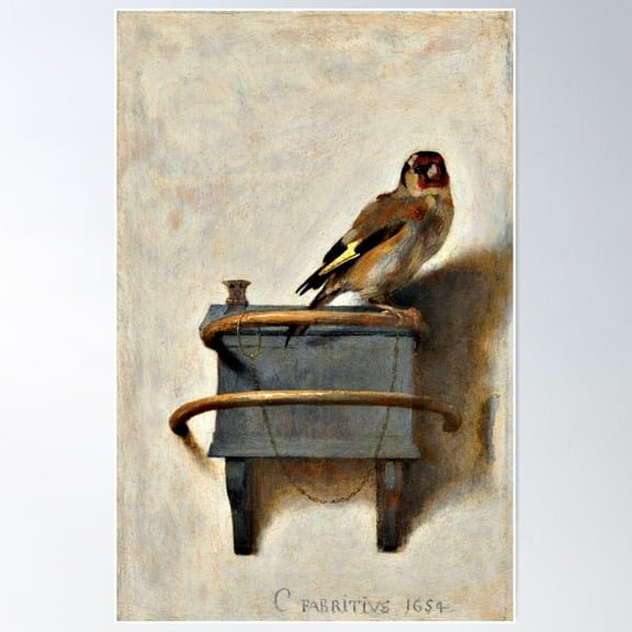 Carel Fabritius - The Goldfinch Poster Wall Art, Modern Wall Decor For Living Room Bedroom, 8x12 UNFRAMED