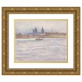 thumbnail image 1 of Carel Nicolaas Storm van 's-Gravesande 24x20 Gold Ornate Framed and Double Matted Museum Art Print Titled - View of Mainz from the River (1894), 1 of 4