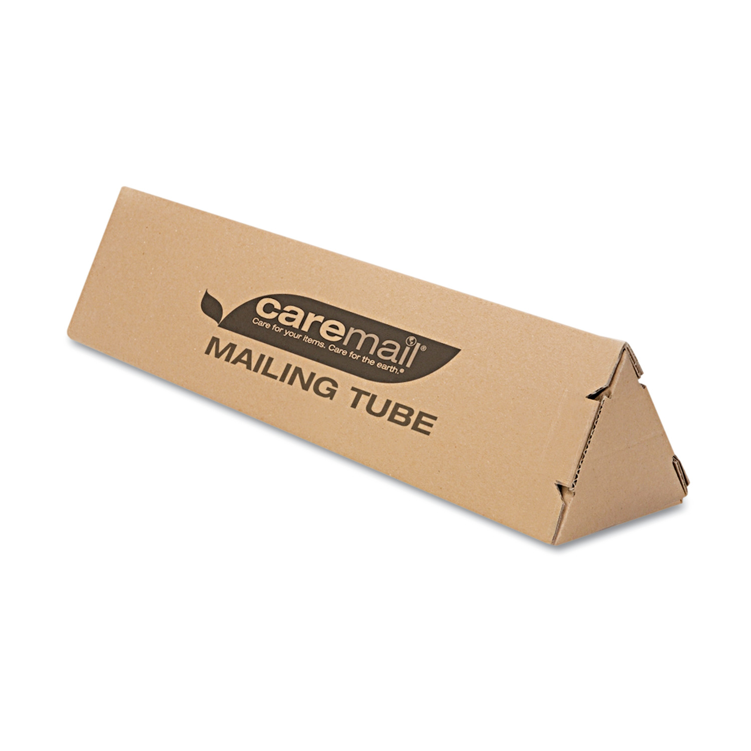 Caremail Triangular Mailing Tube, 18l x 4w x 4h, Brown, 12/Pack