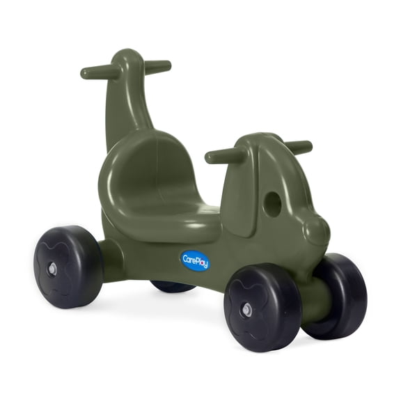 Careplay 2-in-1 Puppy Push & Ride-on Toy, Indoor & Outdoor Use, Earth Tone Color, Recommended for Children up to 50lbs, Made in The USA, Moss Green