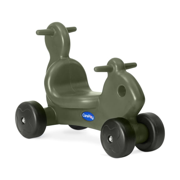 Careplay 2-in-1 Squirrel Push & Ride-on Toy, Indoor & Outdoor Use, Earth Tone Color, Recommended for Children up to 50lbs, Made in The USA, Moss Green