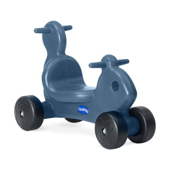 Careplay 2-in-1 Squirrel Push & Ride-on Toy, Indoor & Outdoor Use, Earth Tone Color, Recommended for Children up to 50lbs, Made in The USA, Mist Blue