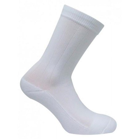 Caresox CSD 0356 Dress Classic Crew Compression Drystat Socks- White - Medium