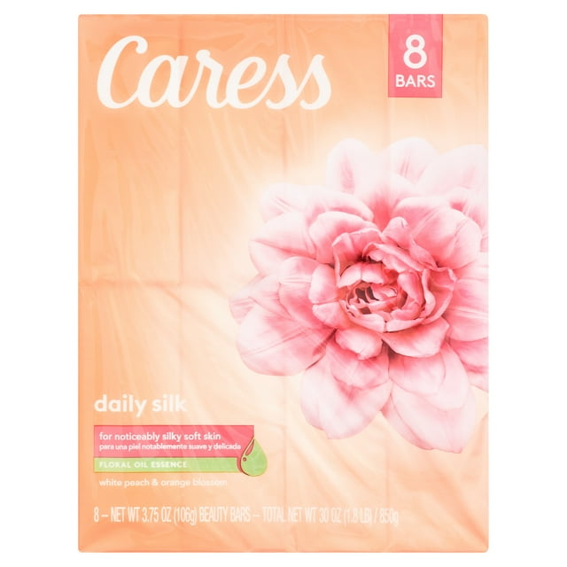 Caress Bar Soap Daily Silk 8 Bars, 30 oz