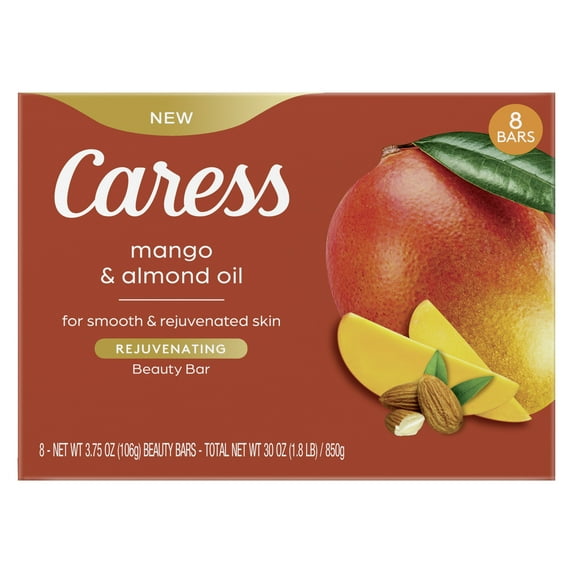 Caress Bar Soap Mango & Almond Oil 3.75 oz 8 Bar