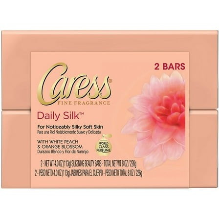 Caress Beauty Bar, Daily Silk 4 oz, 2 ea