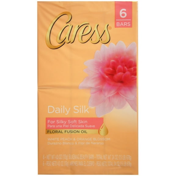 Caress Beauty Bar Daily Silk 4 oz, 6 Bar (Pack of 6)
