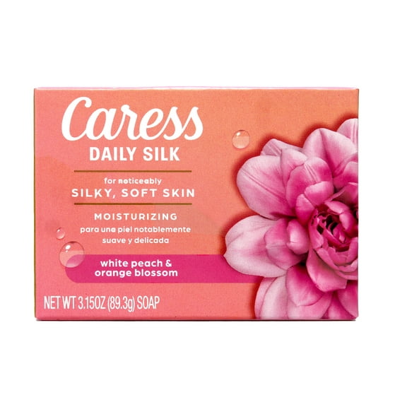 Caress Daily Silk White Peach & Orange Blossom Moisturizing Beauty Bar Soap, 3.15 OZ - 32 Pack