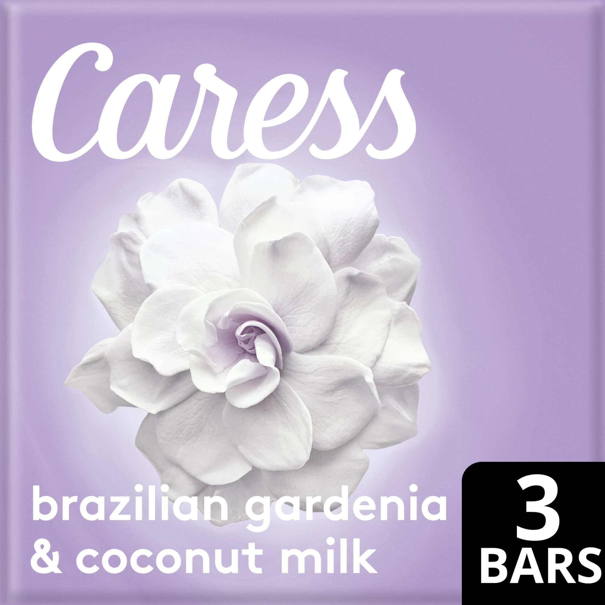 Caress Beauty Bar Soap Brazilian Gardenia & Coconut Milk 3.15 oz 3 Bars