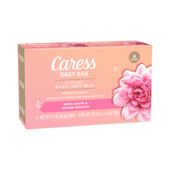 Caress Beauty Bar Soap Daily Silk, 6 Bars, 18.9 Oz..