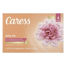 Caress Beauty Bar Soap Daily Silk for Dry Skin, 3.75 oz 4 Bath Bars