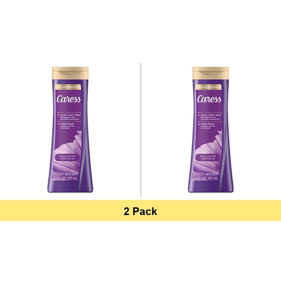 Caress Body Wash for Women, Black Orchid and Patchouli Oil Body Wash, 20 oz - 2 Pack