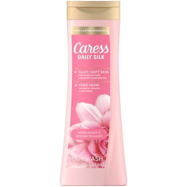 Caress Body Wash for Women, Daily Silk White Peach & Orange Blossom for All Skin 20 fl oz