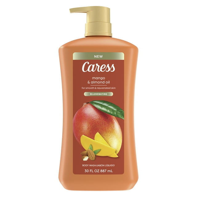 Caress Body Wash for Women, Mango & Almond Oil Shower Gel for Dry Skin