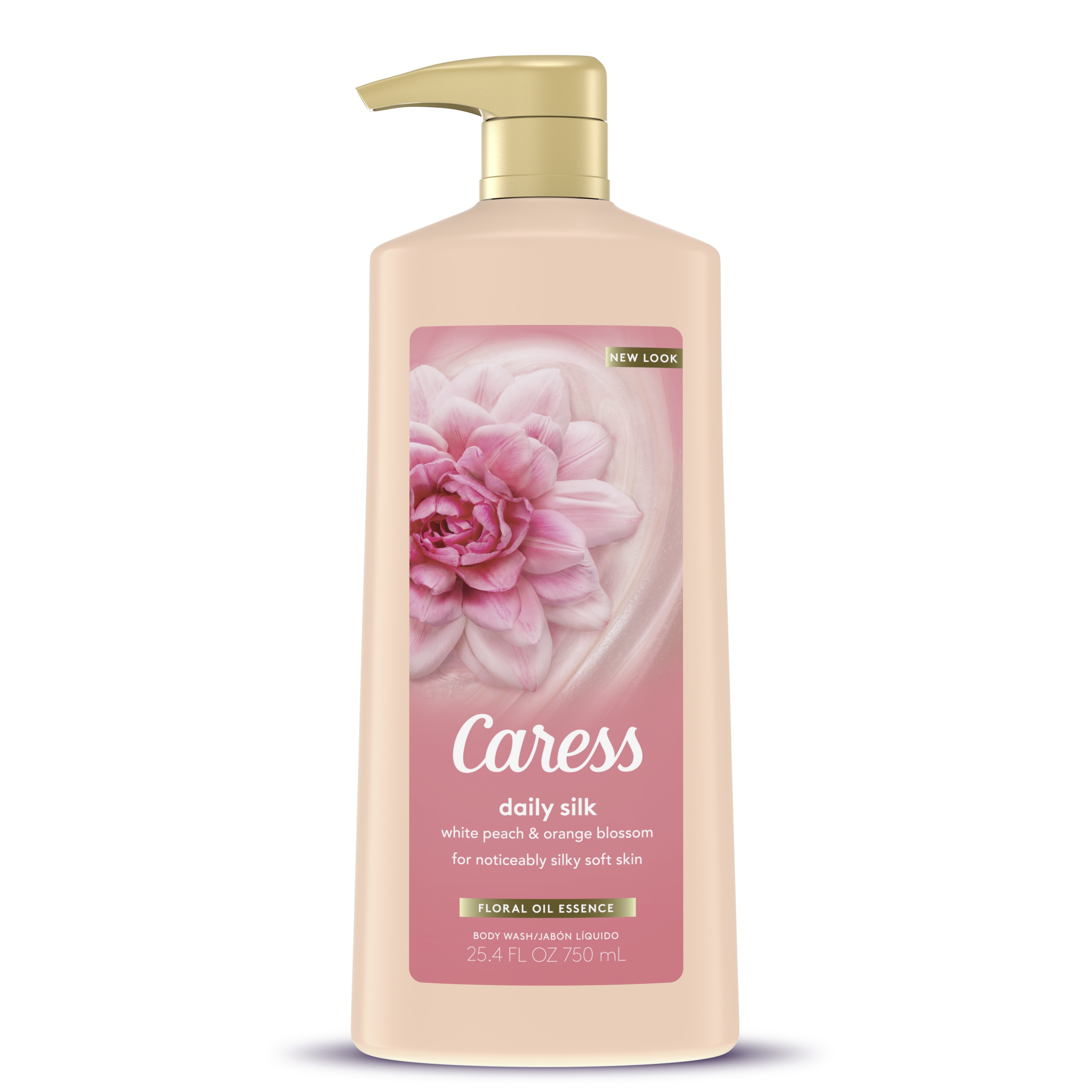 Caress 5Pc Daily Silk Body Wash Gift Set with BONUS Pouf (3 x Body