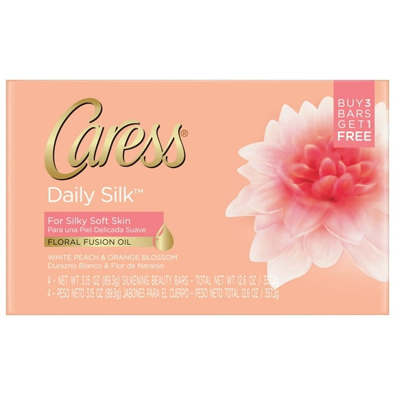 Caress Daily Silk Bar Soap, 4 Pack