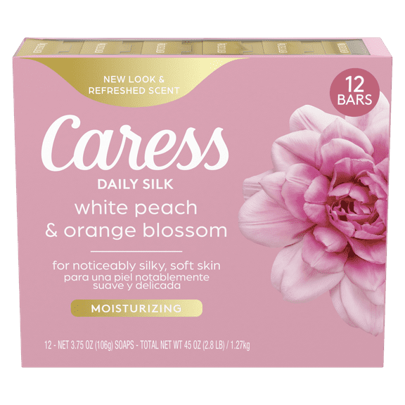 Caress Daily Silk Beauty Bar Soap for Dry Skin 3.75 oz 12 Bars