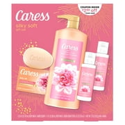 Caress Daily Silk Female Gift Pack: 25.4oz Body Wash, Bar Soap & Travel Size for All Skin Types