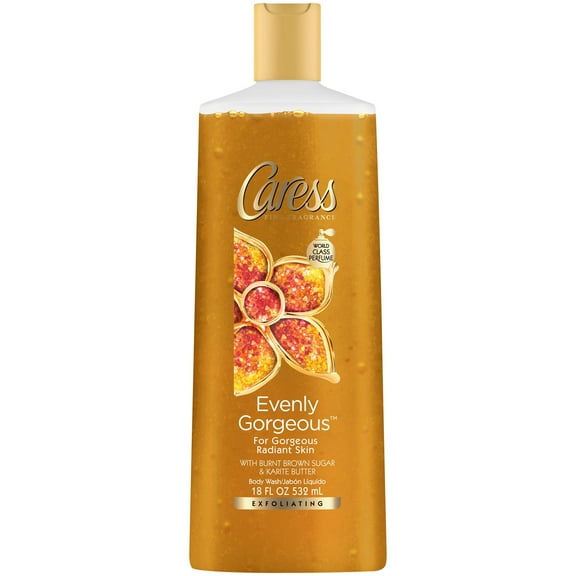 Caress Exfoliating Body Wash Shea Butter & Brown Sugar 18 fl. Oz.
