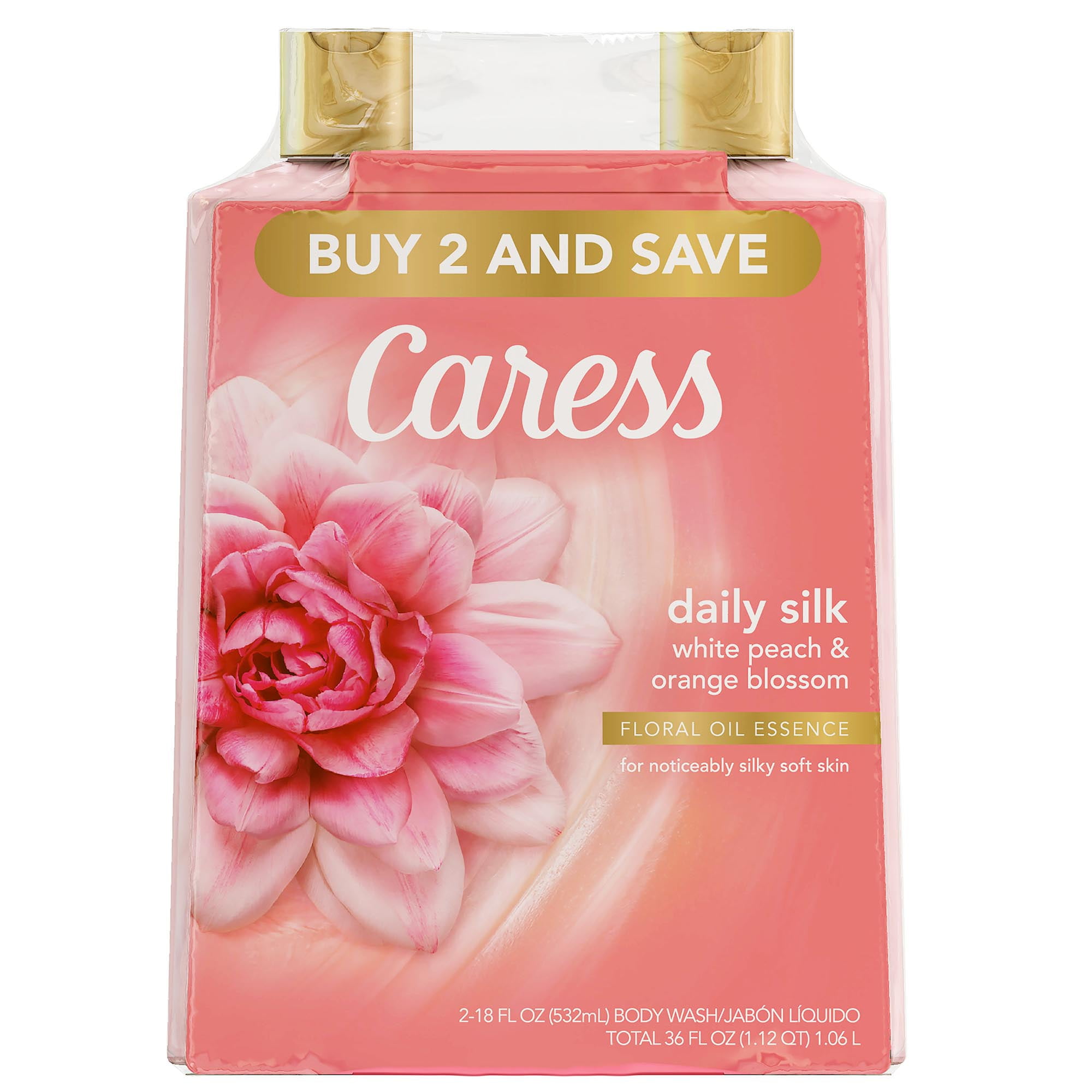 Caress Body Wash 18 Ounce Daily Silk (Silkening) (532ml) (2 Pack)