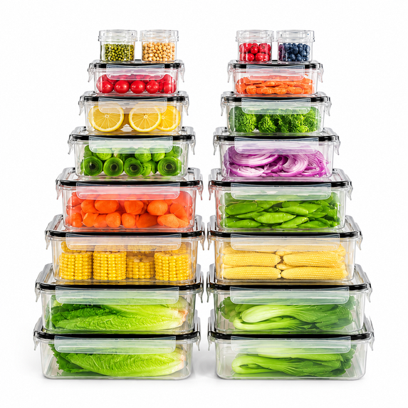 Carestrong 36 PCS Food Storage Containers with Lids - Leakproof meal Prep Containers Dishwasher and microwave safe Produce Containers Keep Fruits, Vegetables, Berry, Meat Fresh longer
