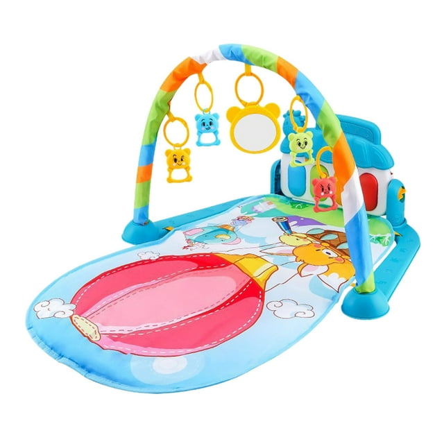 Vsgery Piano Activity Play Mat Musical Play Mat with 5 Linkable toys for Babies and toddlers