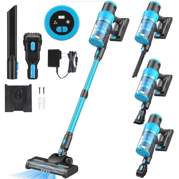 CareVac Cordless Stick Vacuum Cleaner Lightweight for Carpet Hard Floor Pet Hair Led Display V11