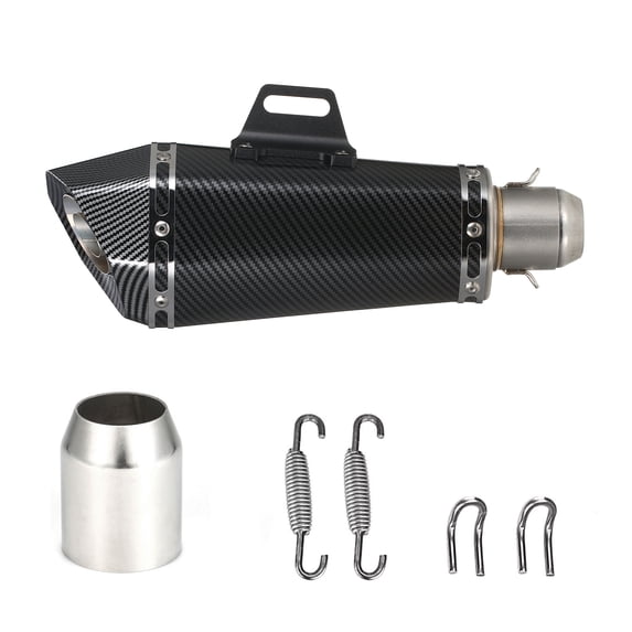Carevas 1.5-2" Inlet Motorcycle Exhaust Muffler Pipes Unversal Slip on Style Tail Tube High Temperature Resistant Replacement for Yamaha Motorcycle ATV ZX6R 10R Z900 Z800 R25 R6